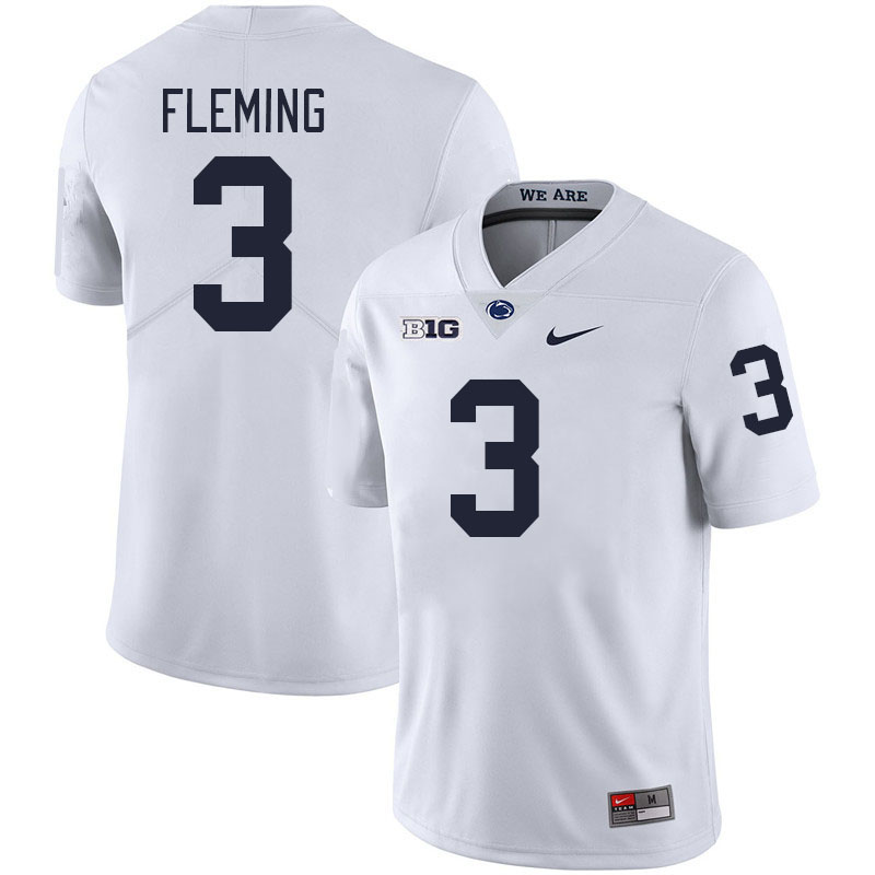Penn State Nittany Lions #3 Julian Fleming College Football Jerseys Stitched Sale-White